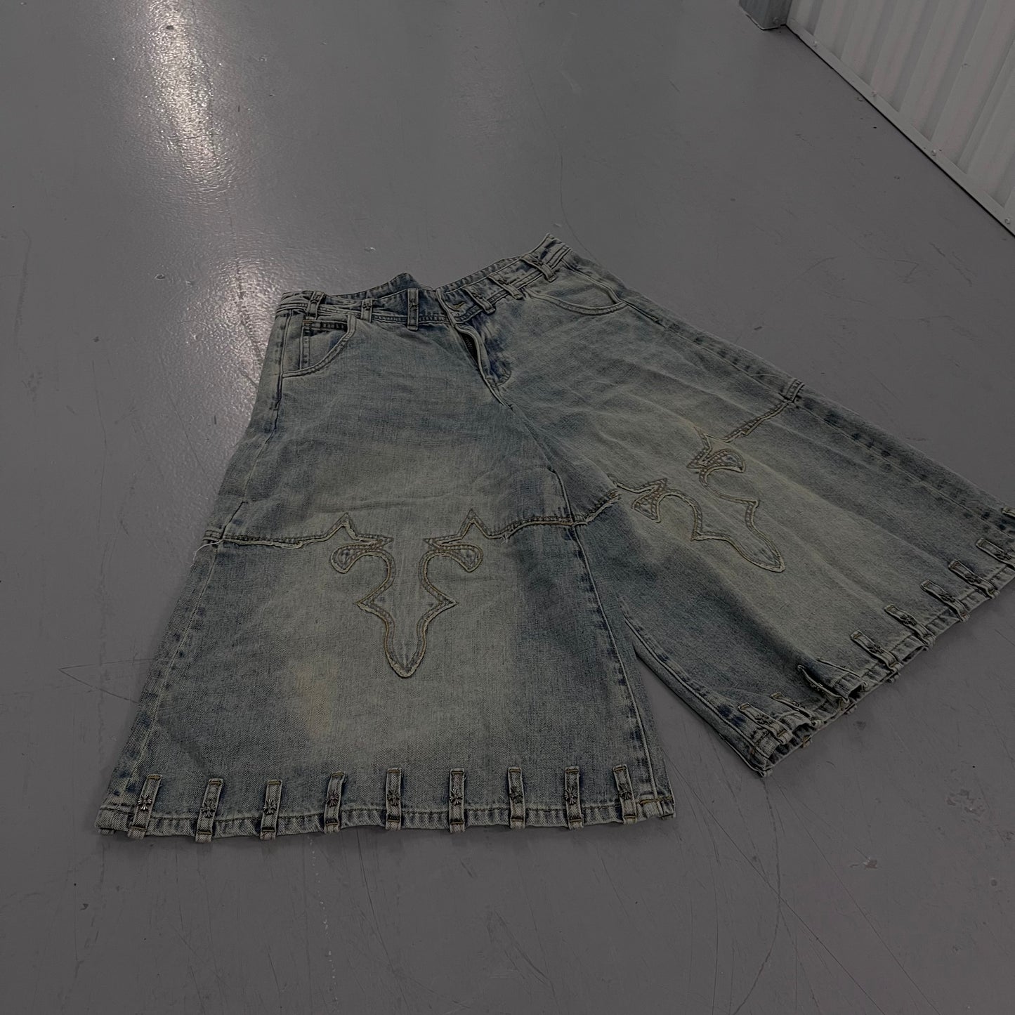 Hussar Cleur Belted Denim Blue Washed