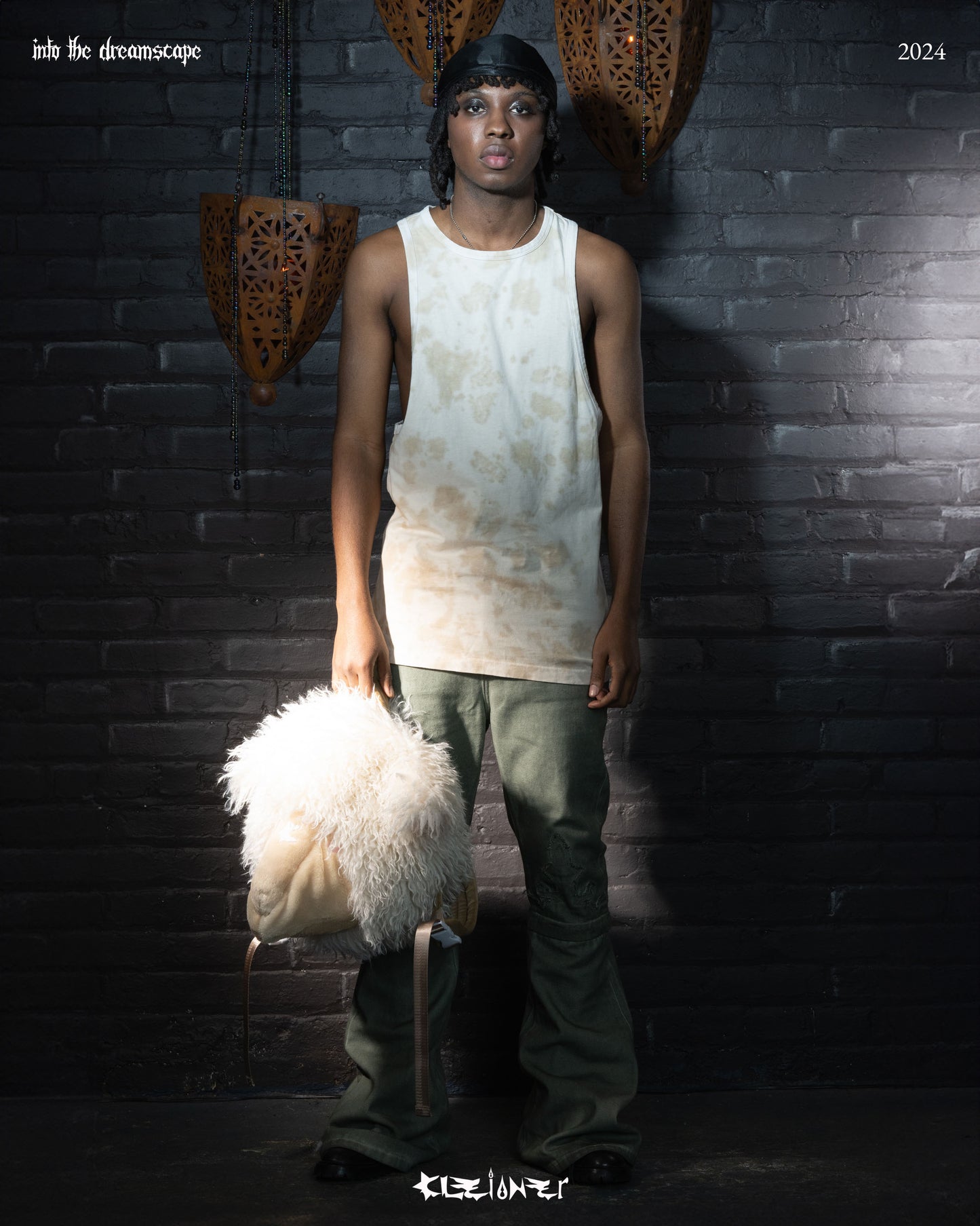 Oversized Coyote Racer tank top