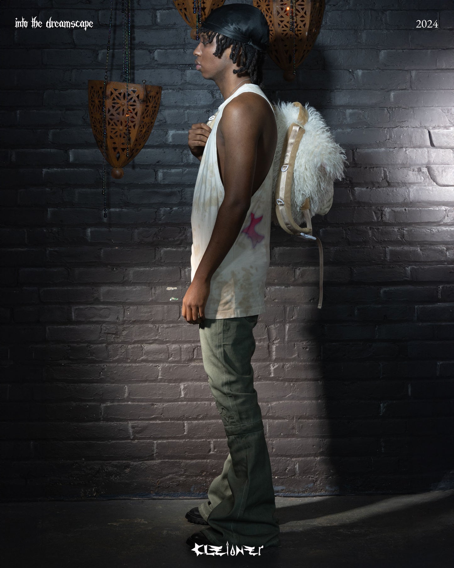 Oversized Coyote Racer tank top