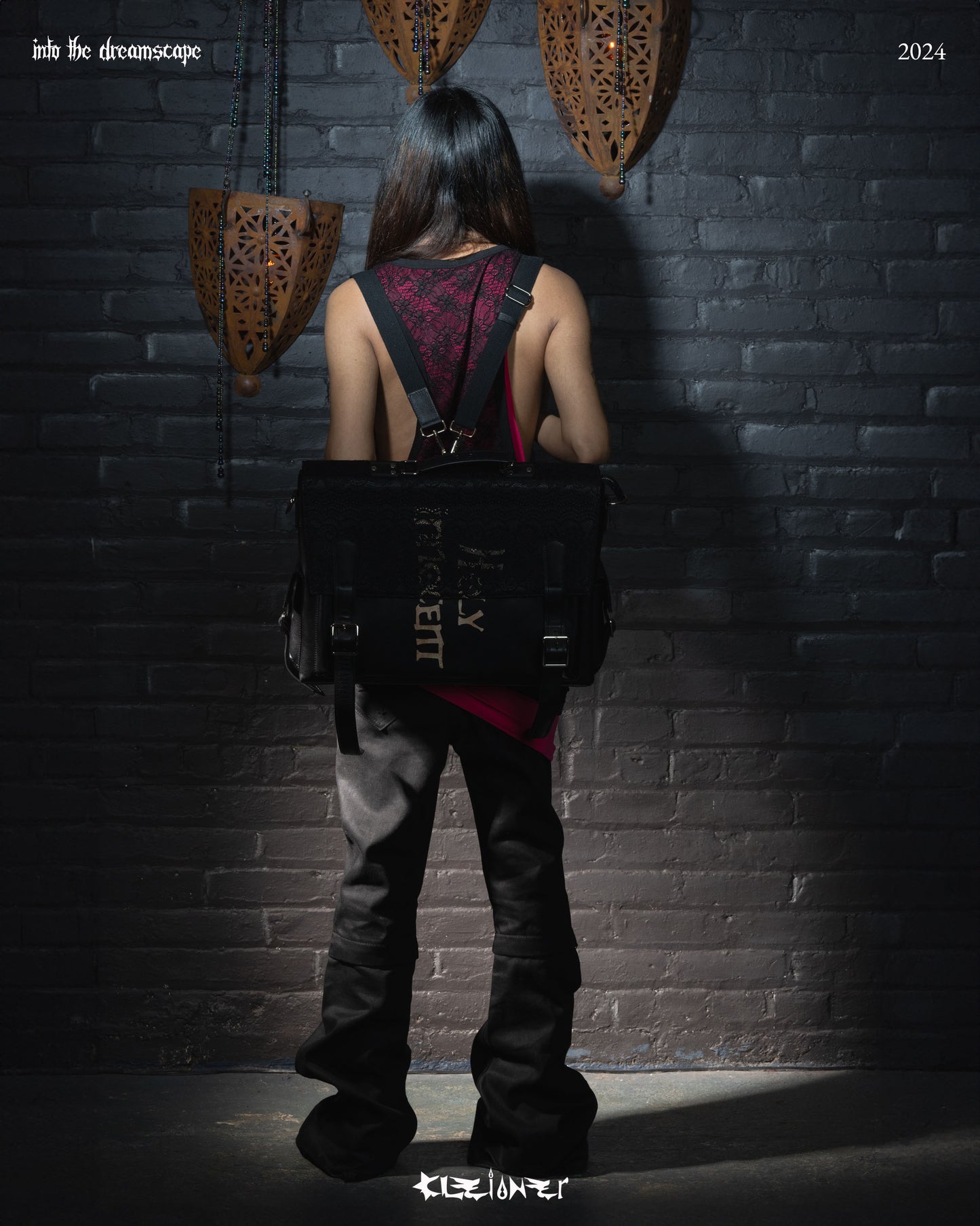 Oversized Double Laced Layered Racer Tanktop Fuschia