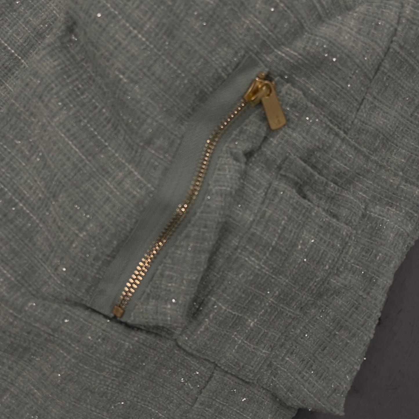 Seafoam Oversized Tweed Bomber