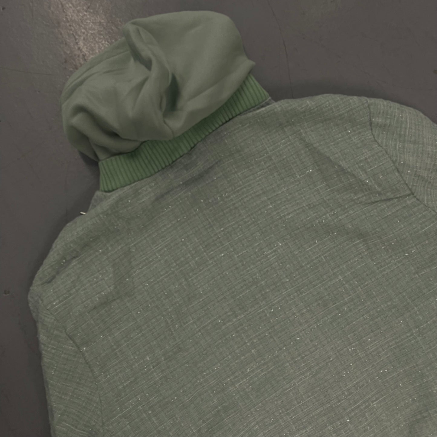 Seafoam Oversized Tweed Bomber