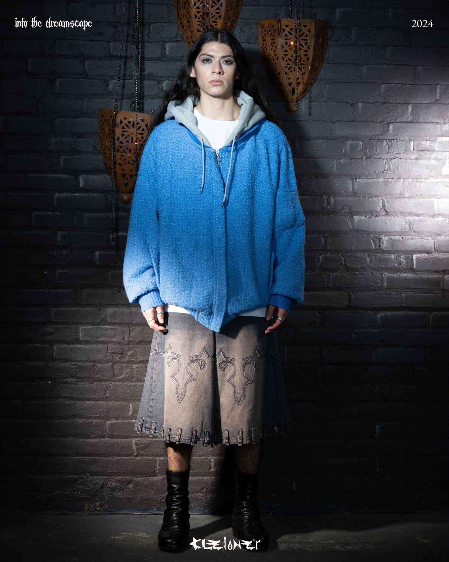 Nublu Oversized Tweed Bomber