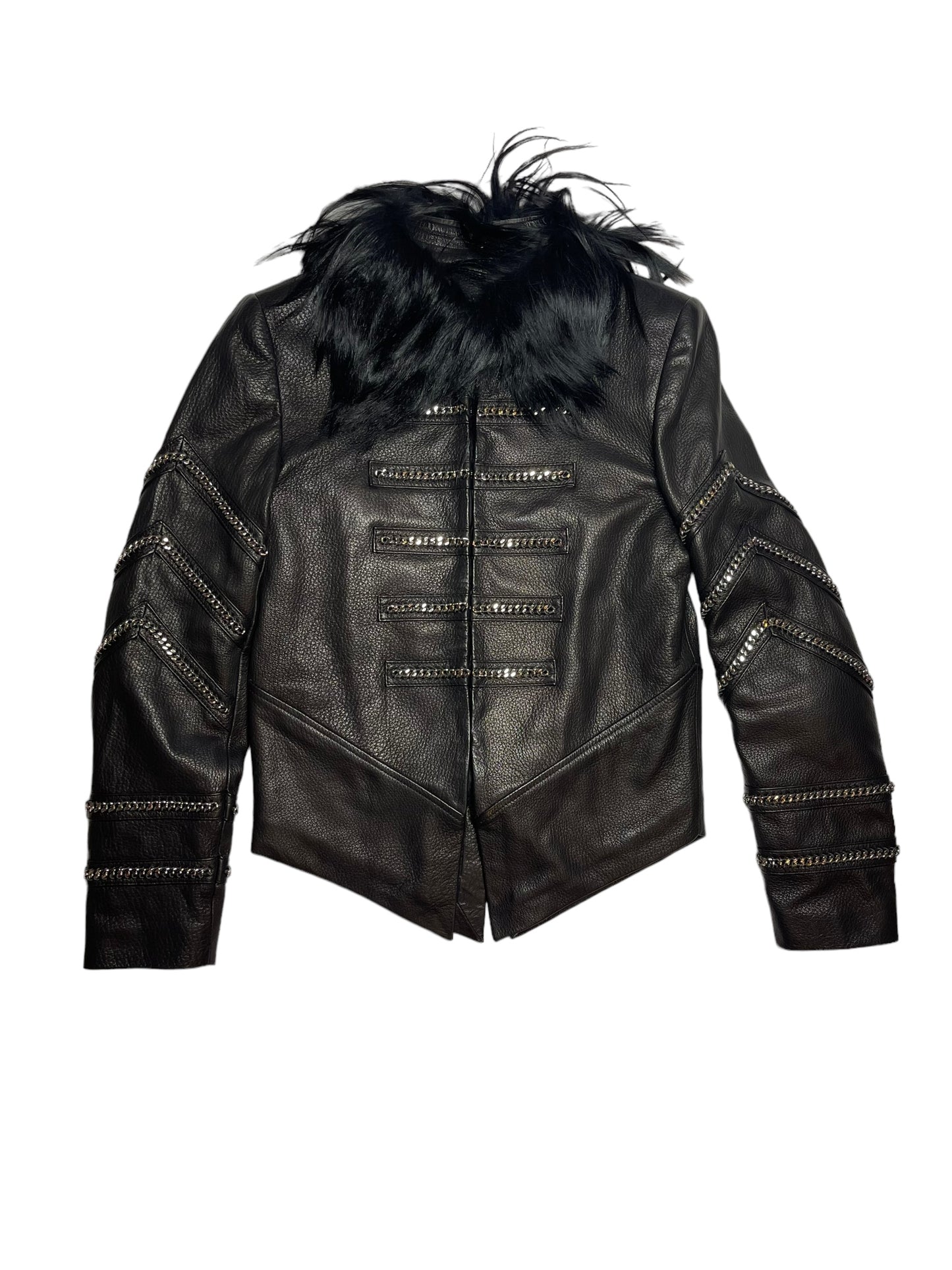 Hussar Chain Braided Leather Jacket