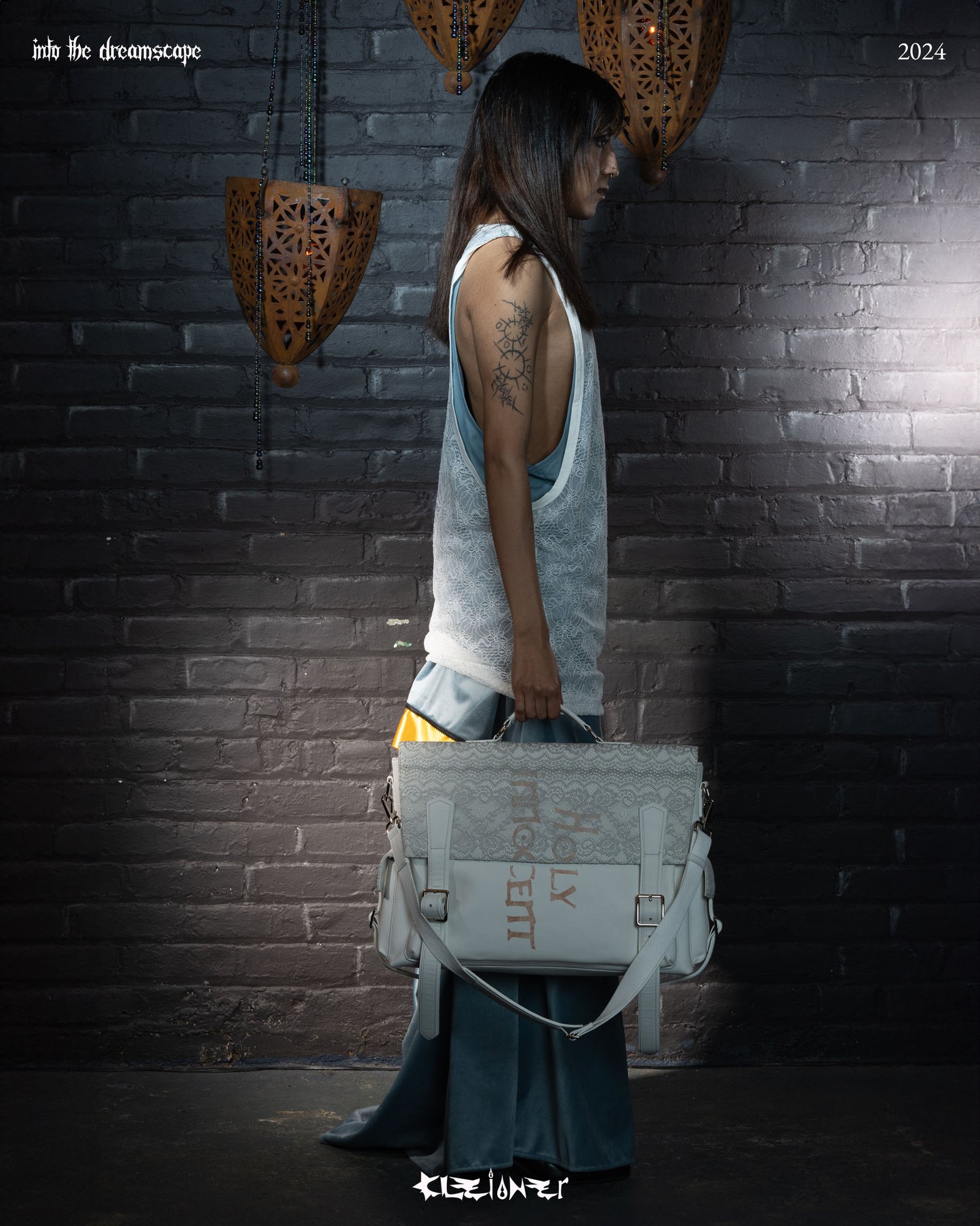 Oversized Double Laced Layered Racer Tanktop Aquamarine