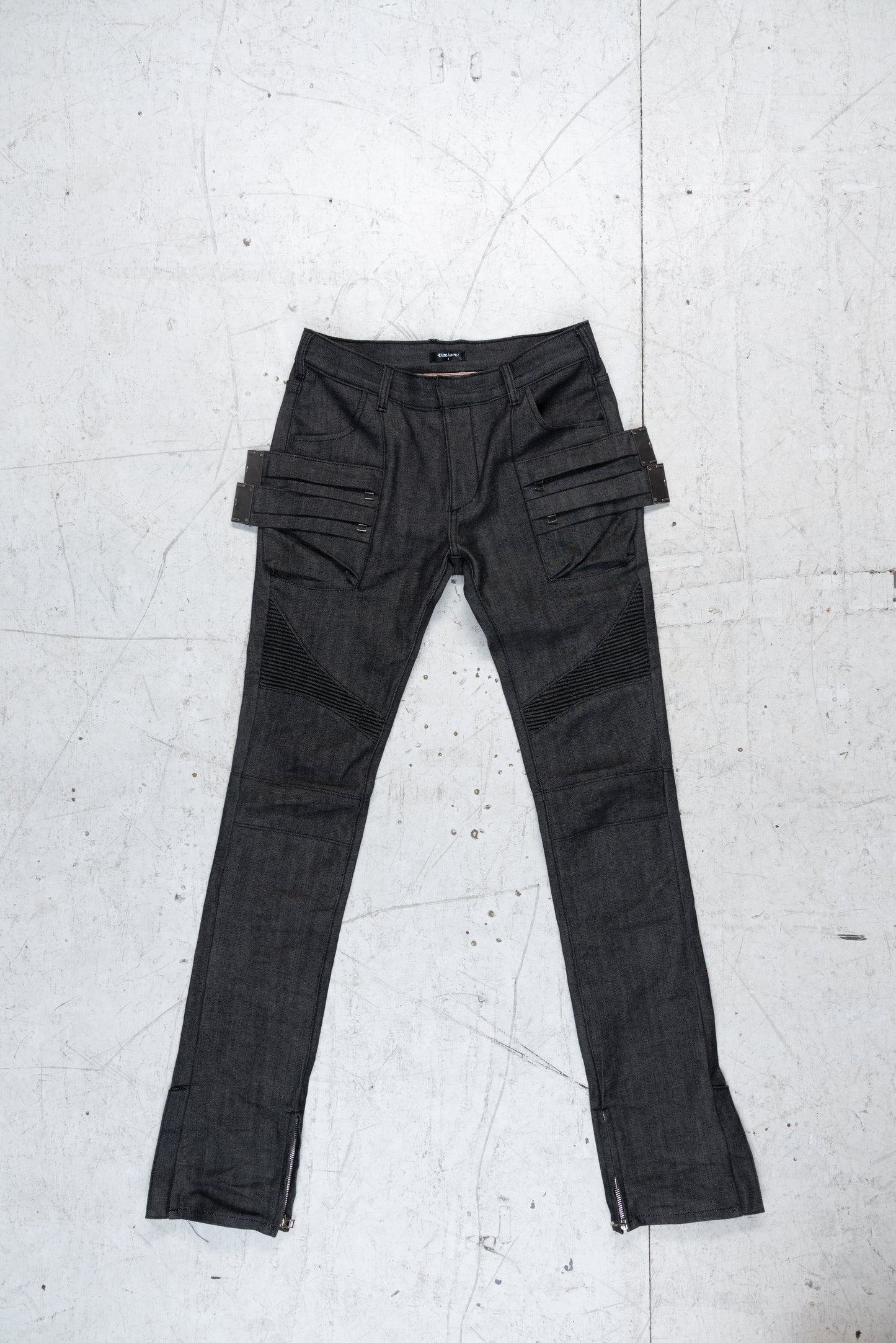 Citreon biker pants [Black Selvedge Denim]