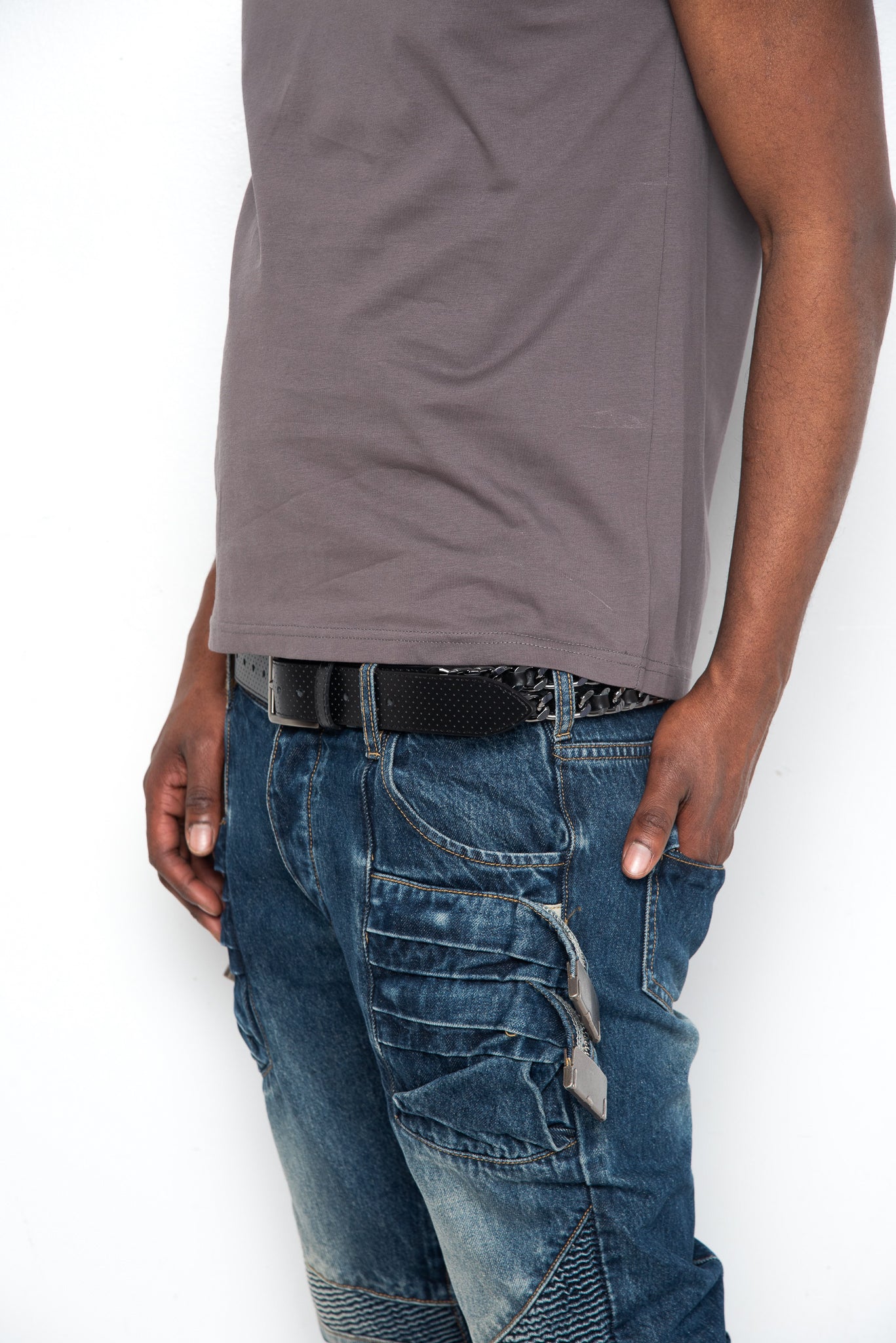 Salieri Cuban Belt [Black Perforated Leather]
