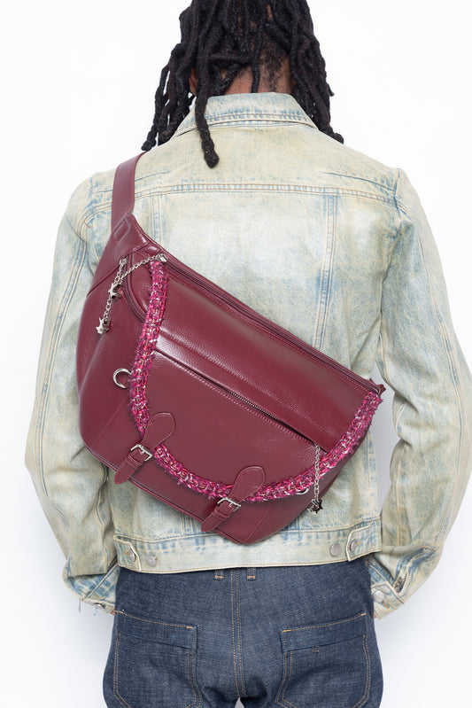 C Charm Tweed Messenger Bag