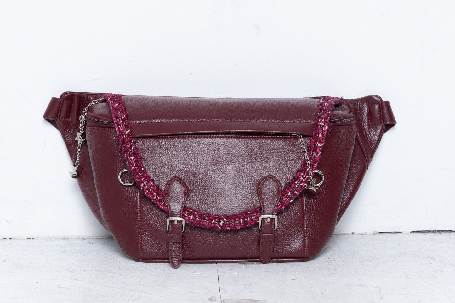 C Charm Tweed Messenger Bag