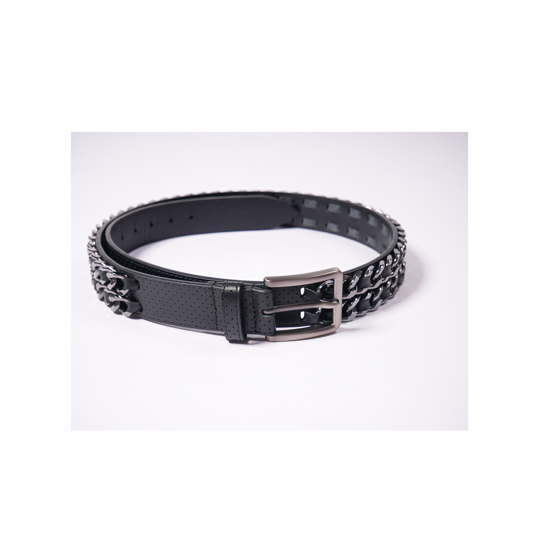Salieri Cuban Belt [Black Perforated Leather]