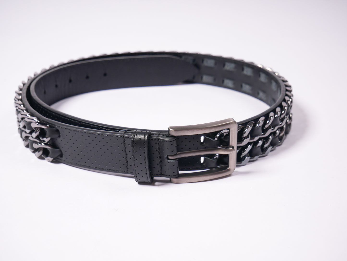Salieri Cuban Belt [Black Perforated Leather]