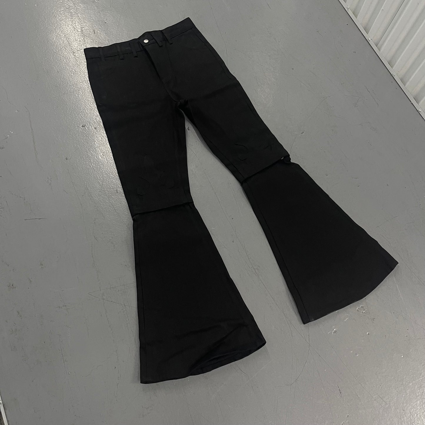 Le Cleur Convertible Flared Pants [Sanforized Black Selvedge Denim]