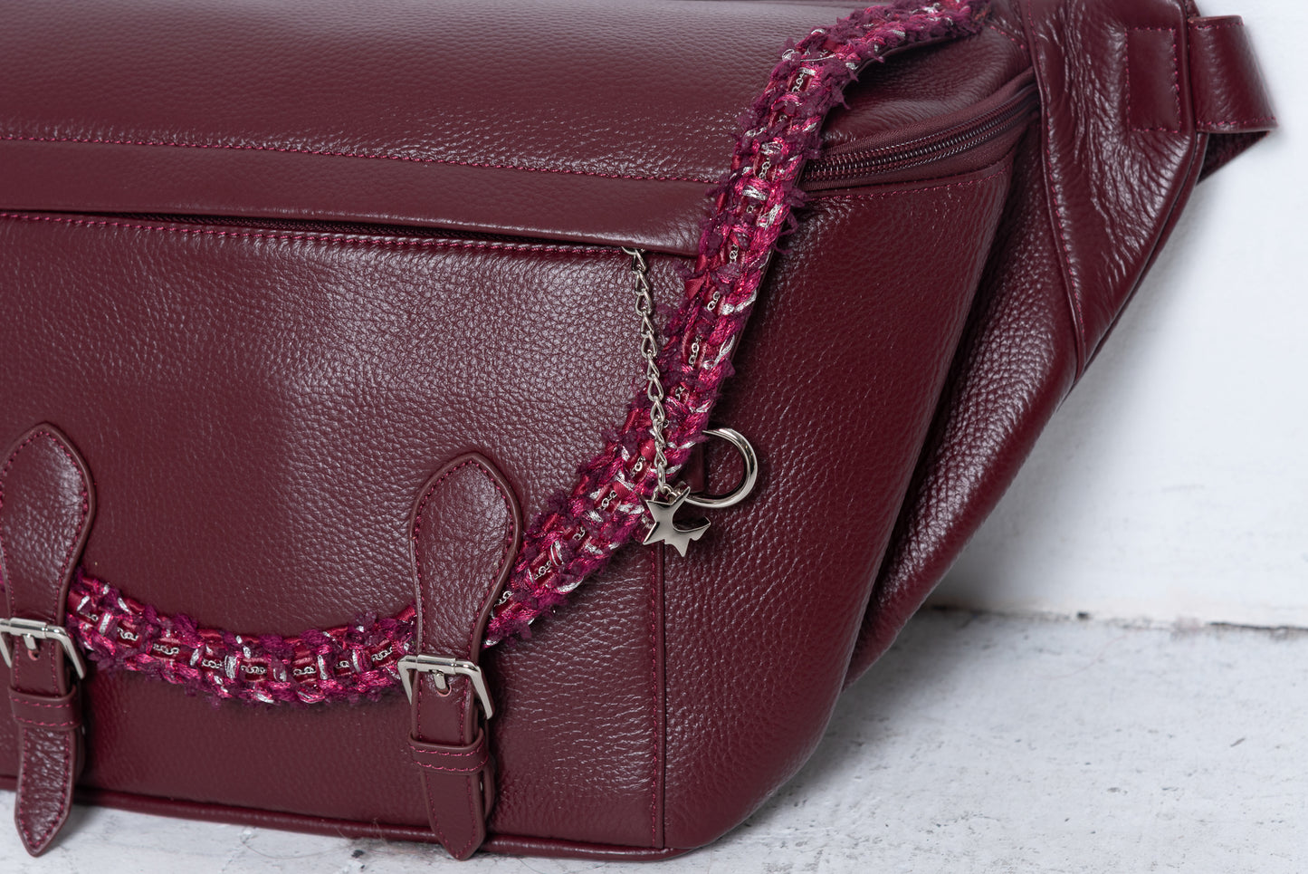 C Charm Tweed Messenger Bag