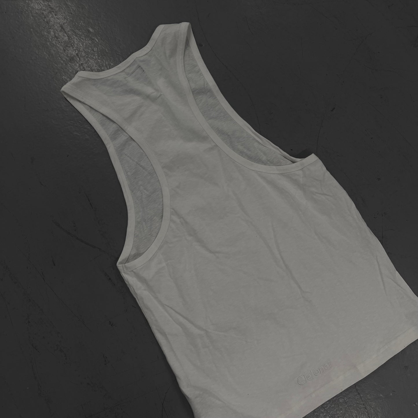 Oversized Racer Logo Tanktop Heather White