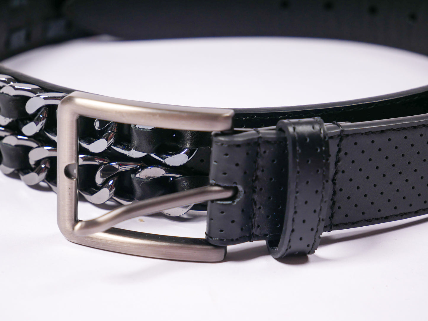 Salieri Cuban Belt [Black Perforated Leather]