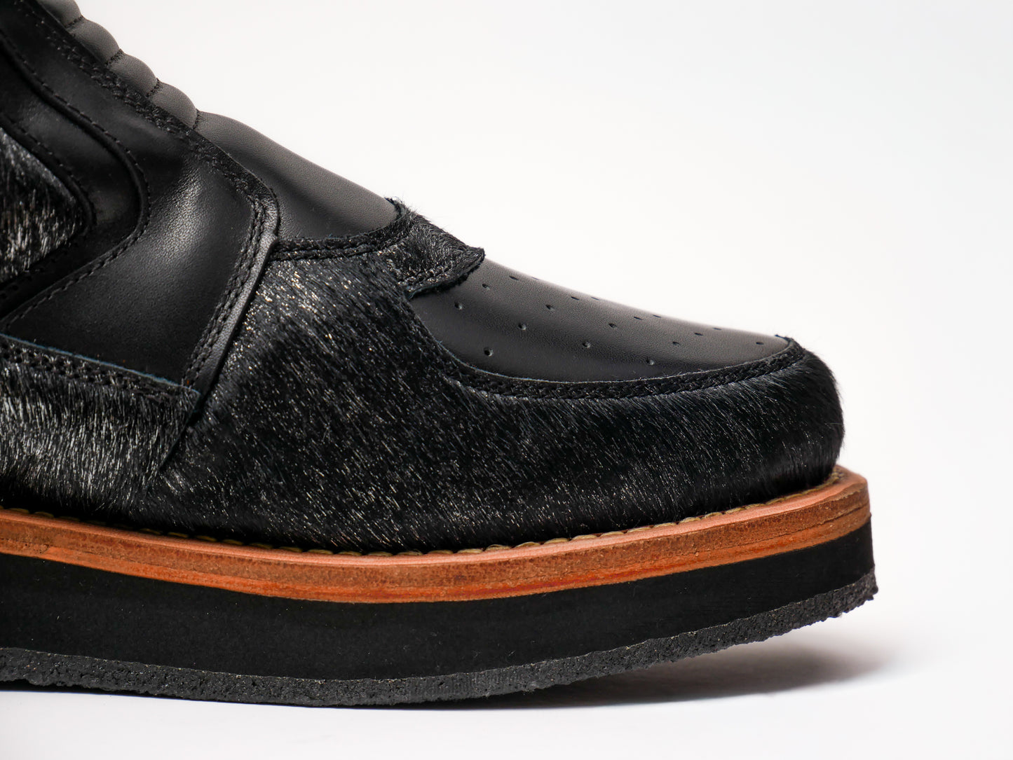Enoch Sneaker Boots [Black Metallic Pony Hair]
