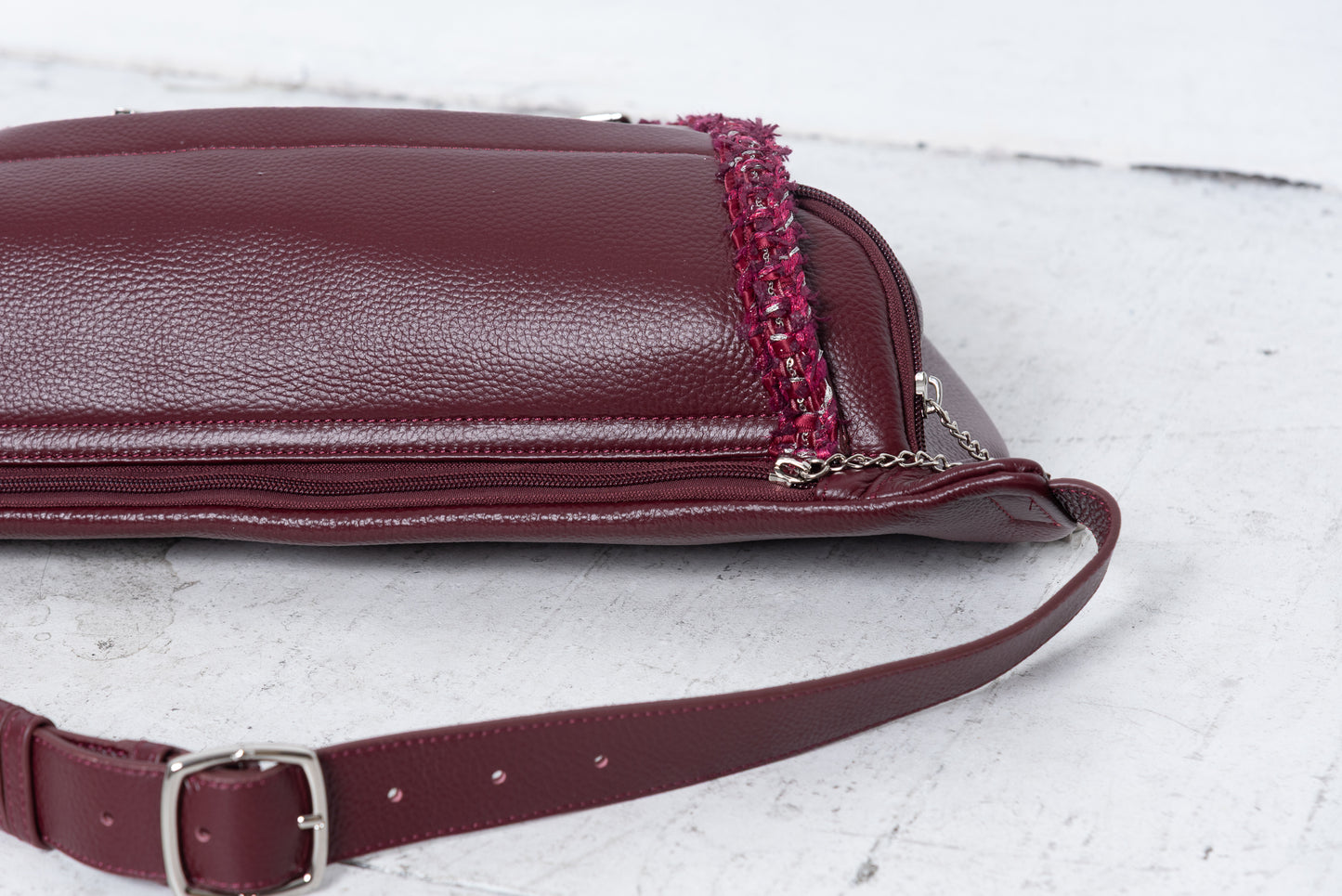 C Charm Tweed Messenger Bag