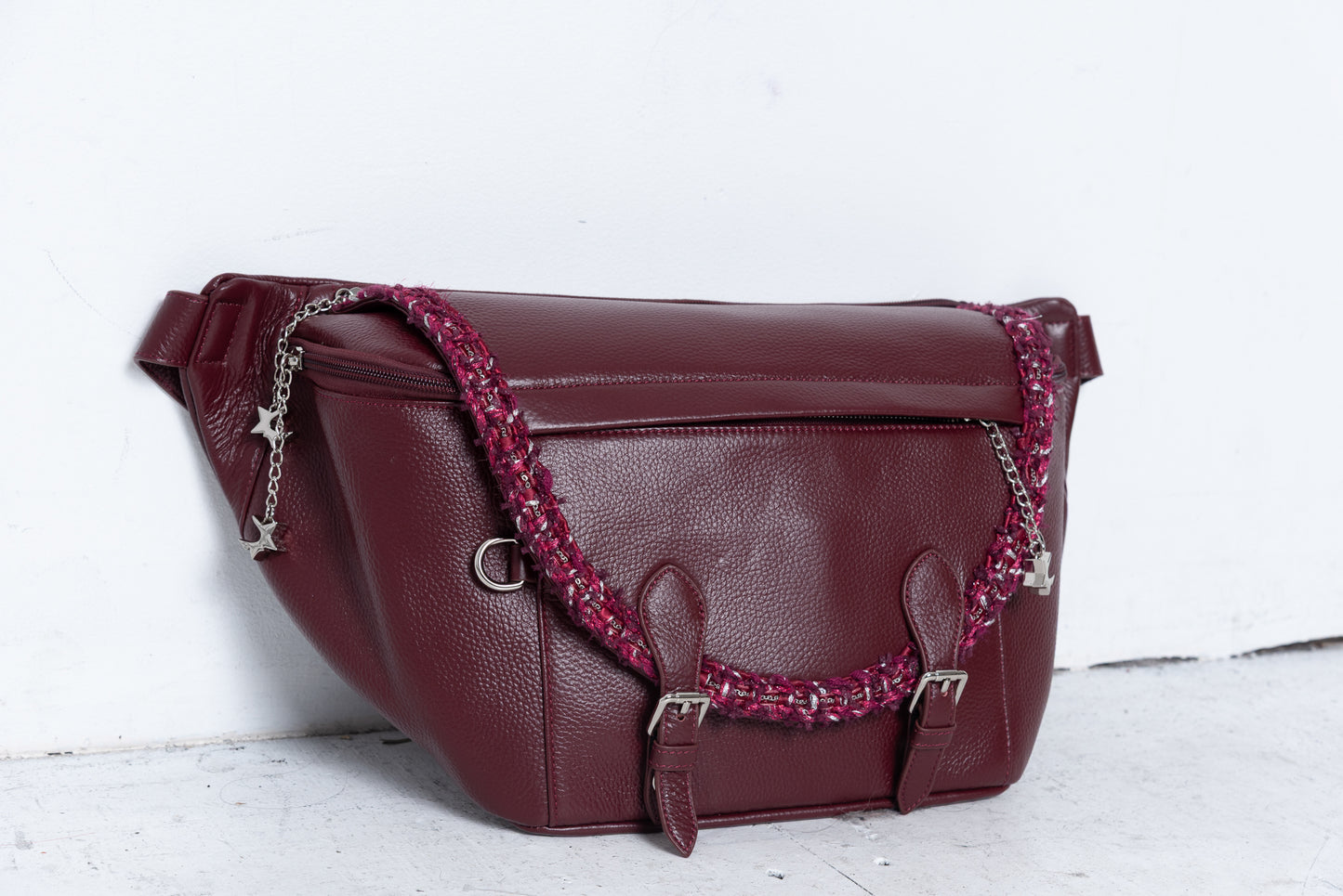 C Charm Tweed Messenger Bag