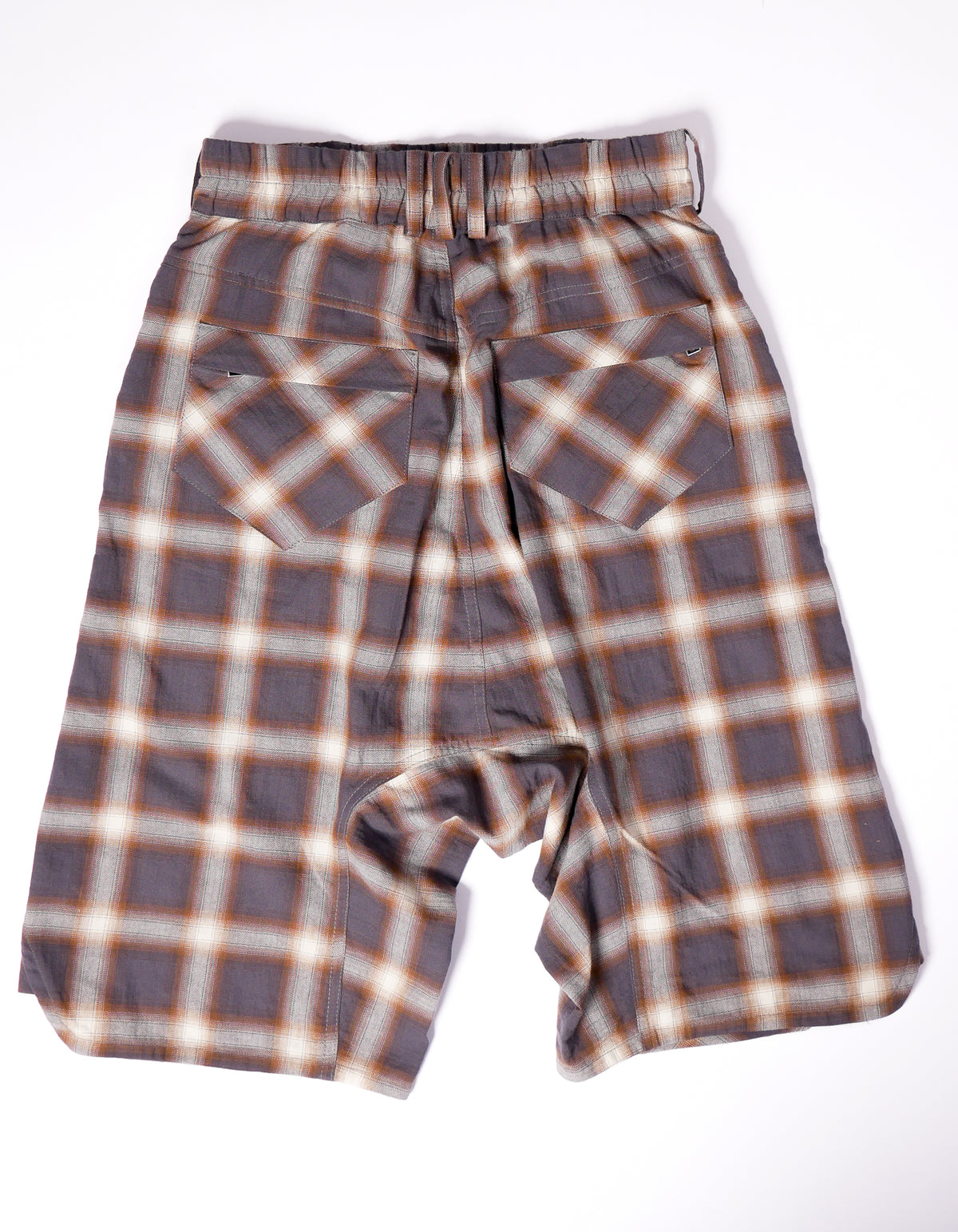 Four Zip Drek Dropcrotch Shorts [Grey Plaid]