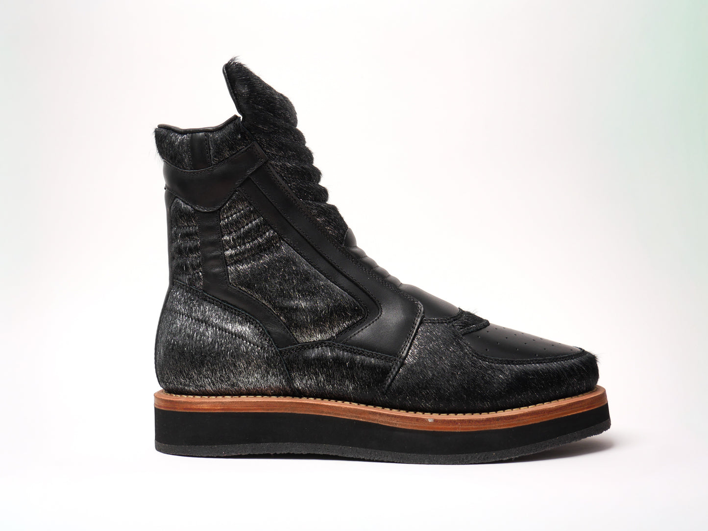 Enoch Sneaker Boots [Black Metallic Pony Hair]