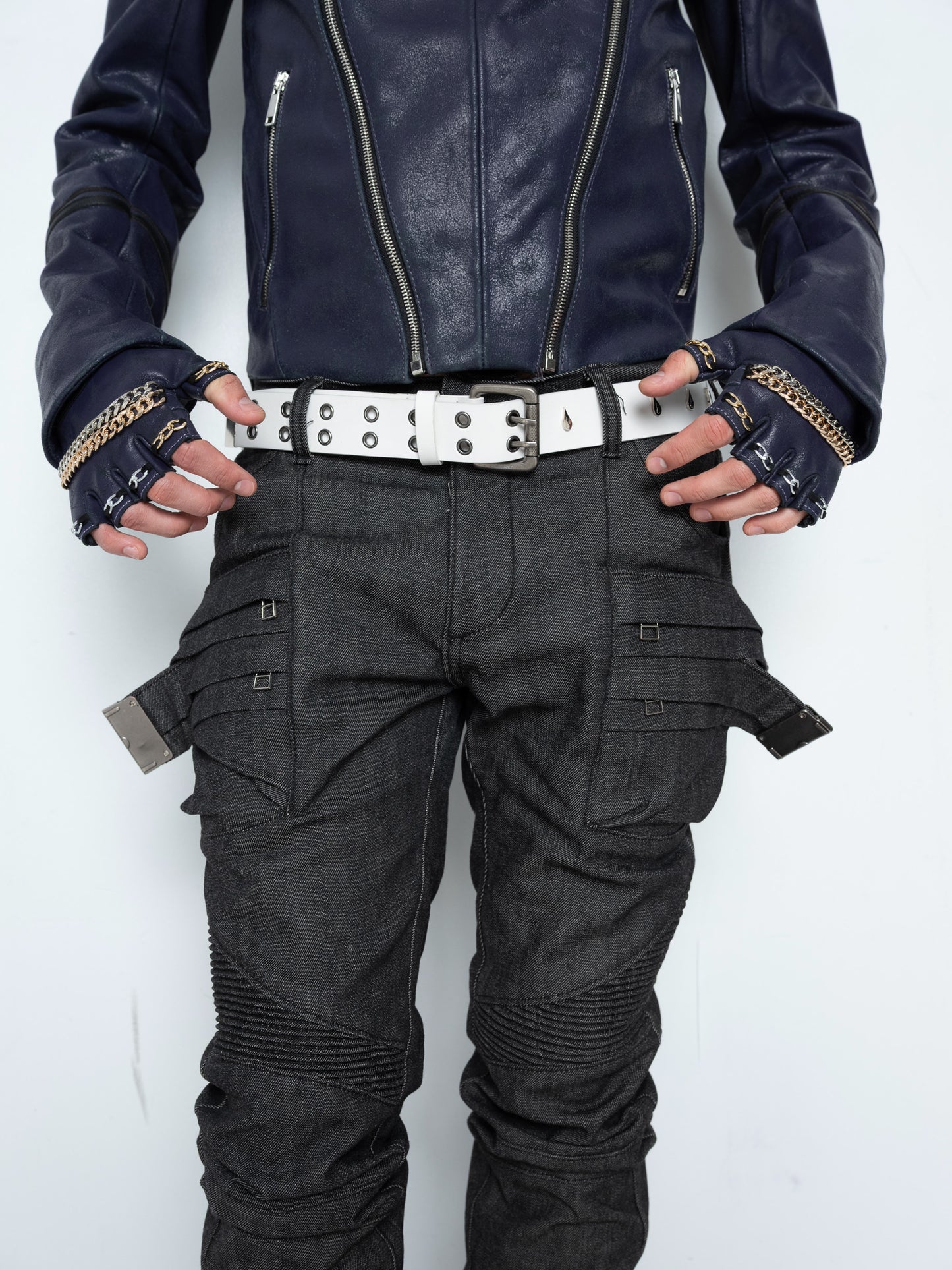 Citreon biker pants [Black Selvedge Denim]