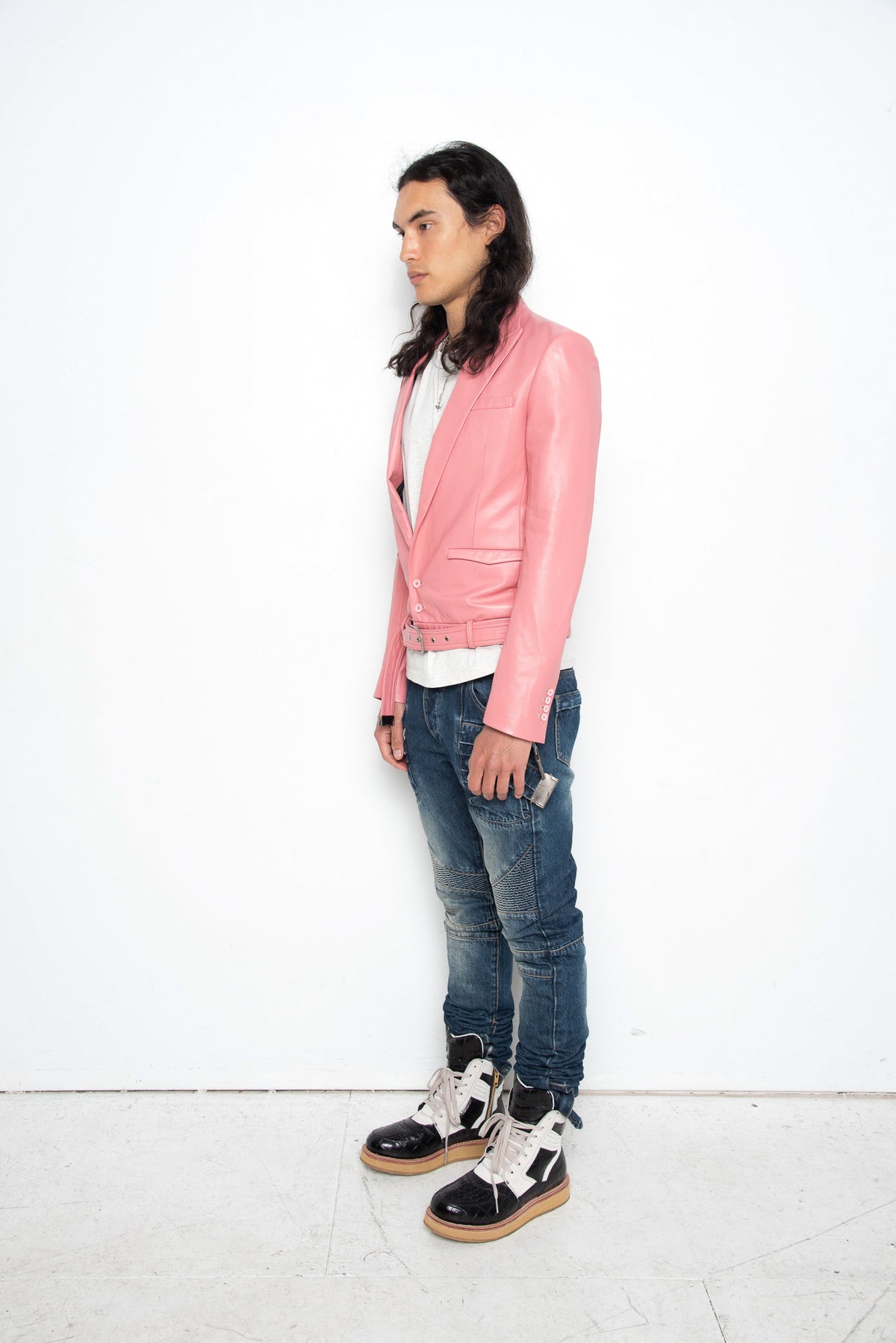 [SPECIAL ORDER ONLY] Laced Enoch Boots [CROCODILE LEATHER AND SUEDE WAXED CREAM]