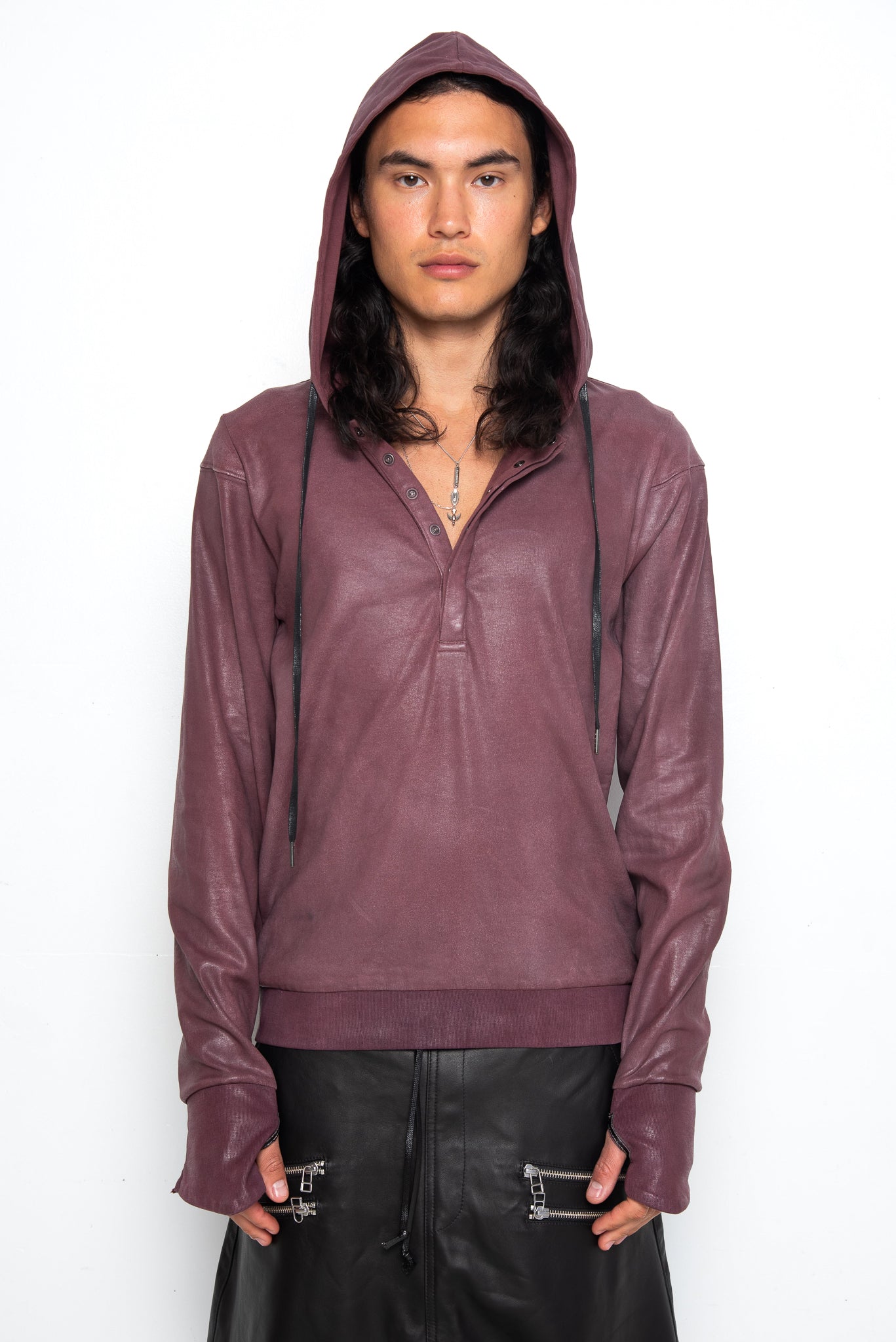 Max Waxed Flighter Hoodie [Red Mahogany]