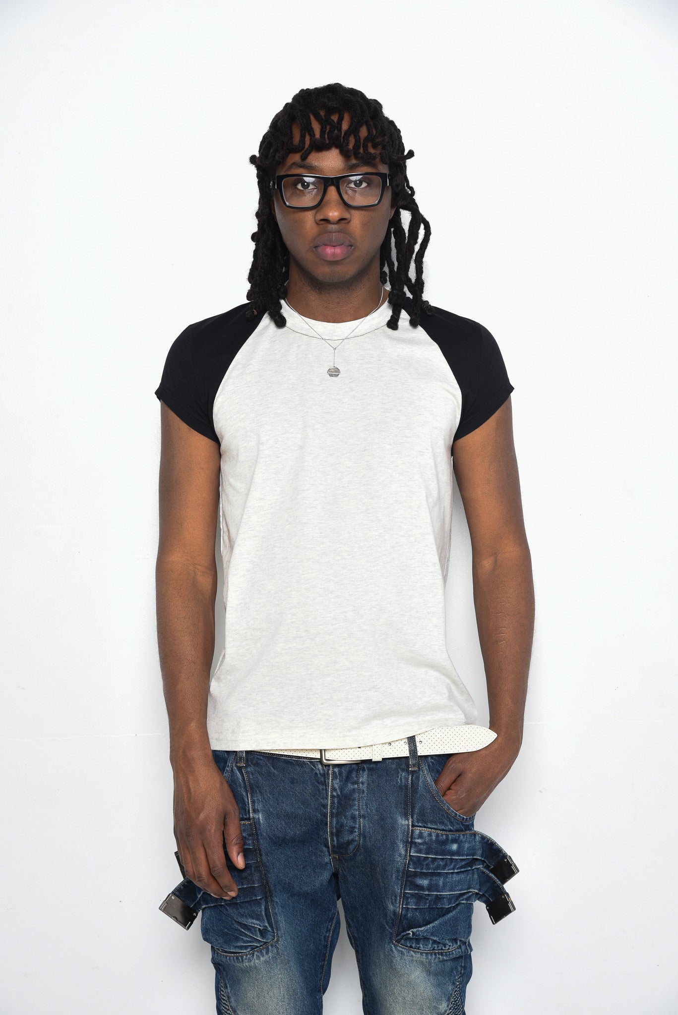 Flighter Raglan T-Shirt [HEATHER GREY AND BLACK]