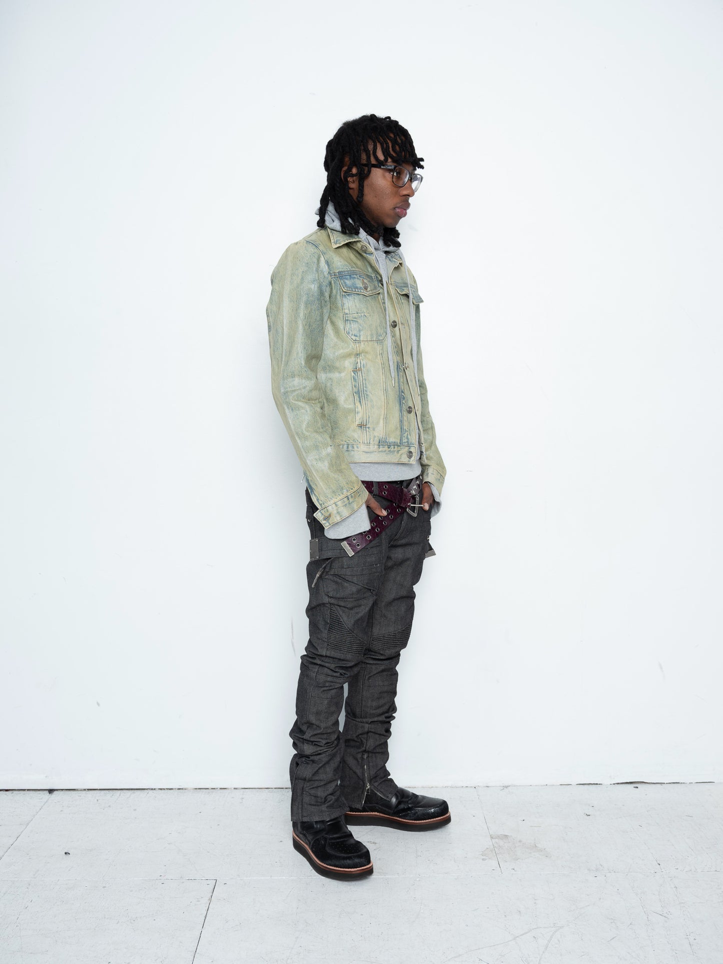 Citreon biker pants [Black Selvedge Denim]