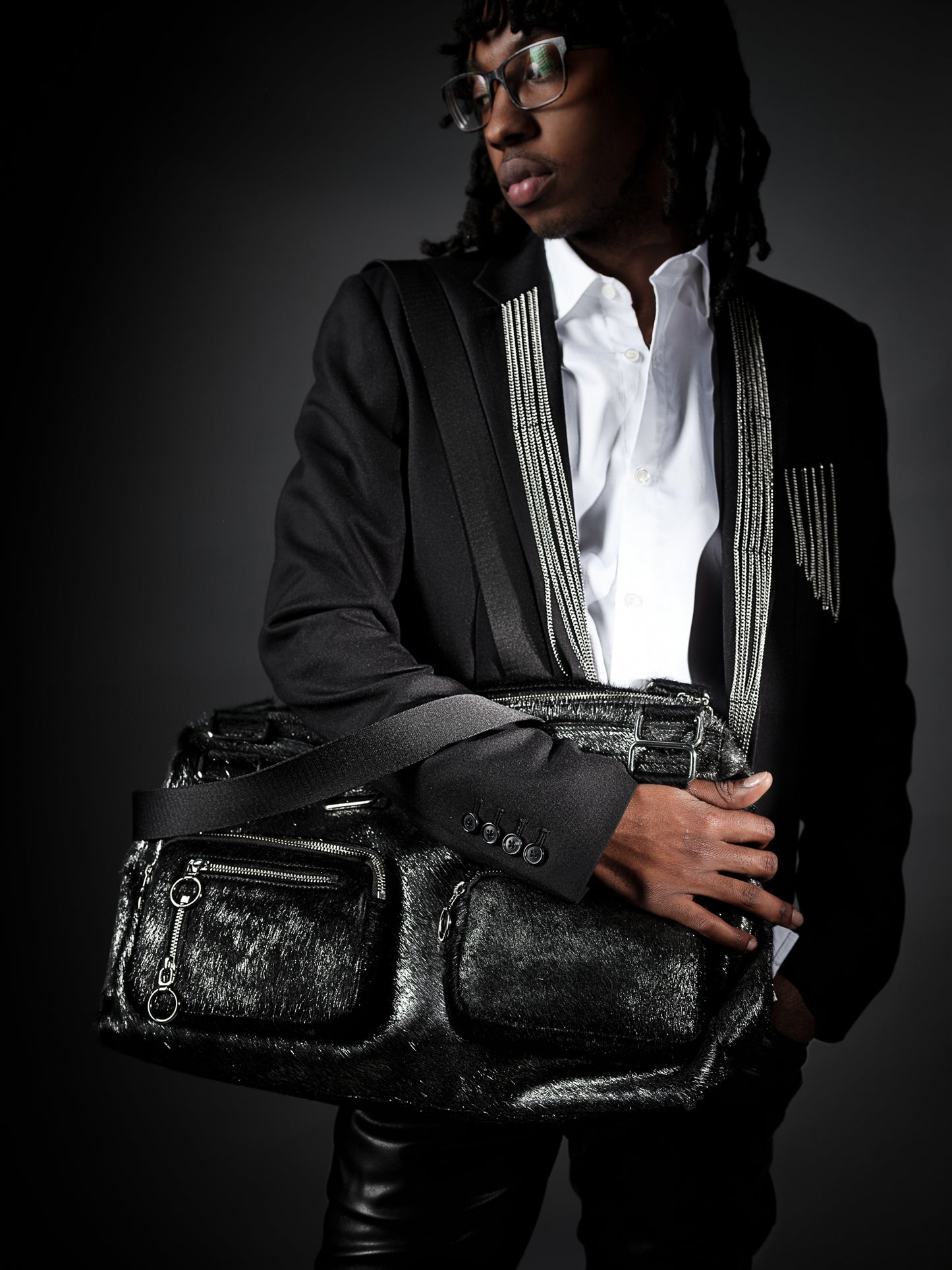 Du'Bois Duffle Bag [Metallic Glitter Pony Hair]
