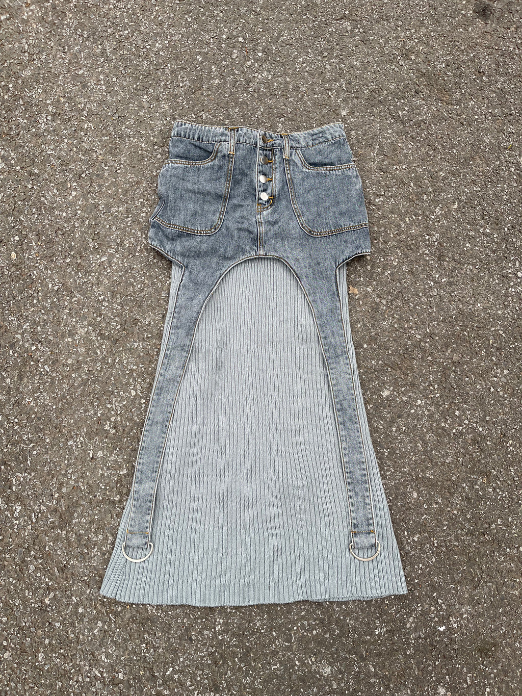 Hybrid denim ribbed Skirt